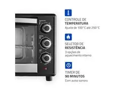Forno Elétrico Mondial Family II 42L Preto/Inox 1600W 220V - 4