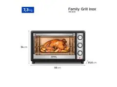 Forno Elétrico Mondial Family Grill 48L Preto/Inox 1800W 110V - 7