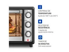 Forno Elétrico Mondial Family Grill 48L Preto/Inox 2000W 220V - 4