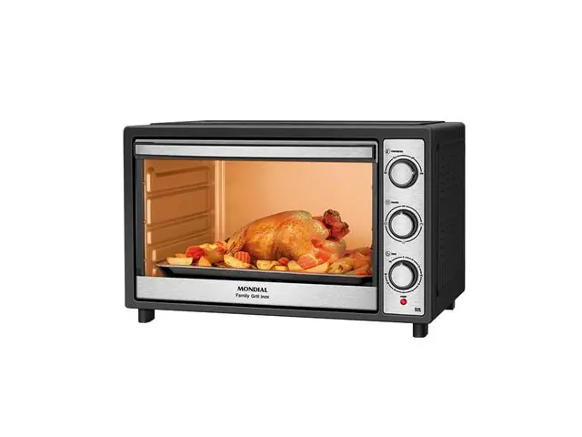 Forno Elétrico Mondial Family Grill 52L Preto/Inox 1800W 110V