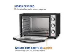 Forno Elétrico Mondial Family Grill 52L Preto/Inox 1800W 110V - 6