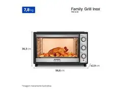 Forno Elétrico Mondial Family Grill 52L Preto/Inox 1800W 110V - 7