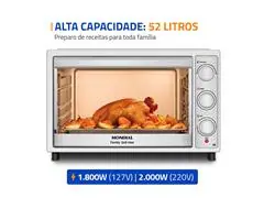 Forno Elétrico Mondial Family Grill 52L Branco/Inox 1800W 110V - 1