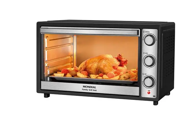 Forno Elétrico Mondial Family Grill 60L Preto/Inox 2000W 220V
