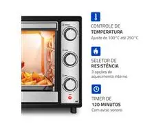 Forno Elétrico Mondial Family Grill 60L Preto/Inox 2000W 220V - 4