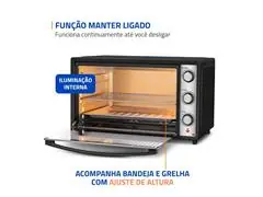 Forno Elétrico Mondial Family Grill 60L Preto/Inox 2000W 220V - 5