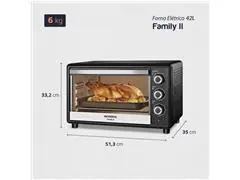 Forno Elétrico Mondial Family II 42L Preto/Inox 1600W 110V - 6