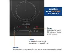 Cooktop por Indução Mondial 2 Bocas 3500W 220V - 4