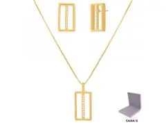 Conjunto vazado Morana veneziana dourado 40cm + 5cm - 0