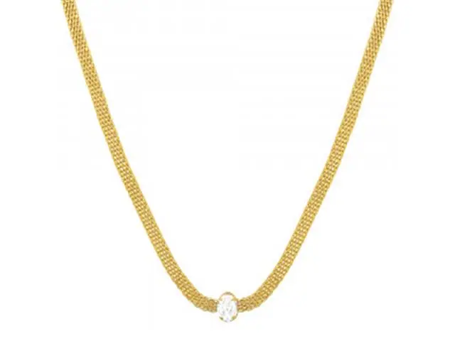 Gargantilha Morana zircônia dourado 35cm + 5cm