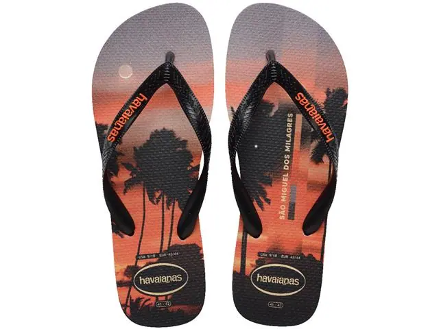 Chinelo Havaianas Top Surfer I Cinza Aco/Preto/Laranja Sunset Tam 37-3