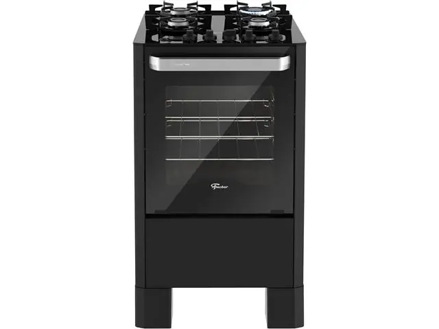 Fogão de Piso Fischer 4 Bc FIT LINE Gás Trempe IRON Bivolt Preto
