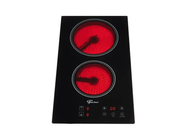 Fogão Cooktop Fischer 2Q Elétrico Mesa Vitrocerâmica Touch Preto 220V