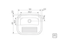 Tanque Inox Encaixe 34l Acetinado 50cm X 40cm Tramontina Cor Inox - 2