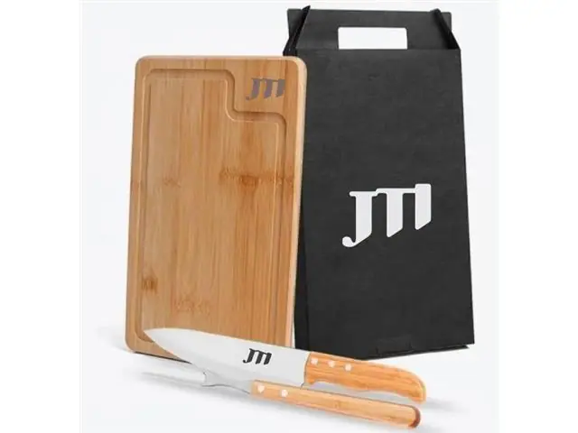 Conj. Para Churrasco Em Bambu / Madeira / Inox Texas - 3 Pçs