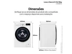 Lava e Seca LG VC4 12kg Branca AI DD CV5012WC4A 220V - 1