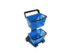 Carrinho 2 Cestos 54 Litros Preto/Azul - 0