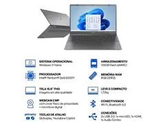 Notebook Ultra 15,6" Full HD Pentium Gold 8GB 128GB eMMC Windows 11 - 1
