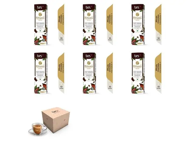 60 Cápsulas Três Corações Rituais Chocolate + Xícara Exclusiva
