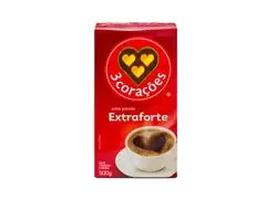 Café torrado e moído 3 Corações Extraforte 500g vácuo - 0