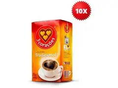 Café Torrado e Moído 3 Corações Tradicional 500g 10 Unidades