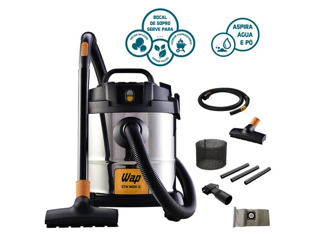 Aspirador de Pó e Água WAP GTW Inox 1400W 12 Litros 110V - 5