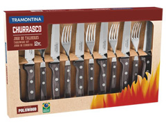 Conjunto para Churrasco Tramontina Polywood Castanho - 12 Peças