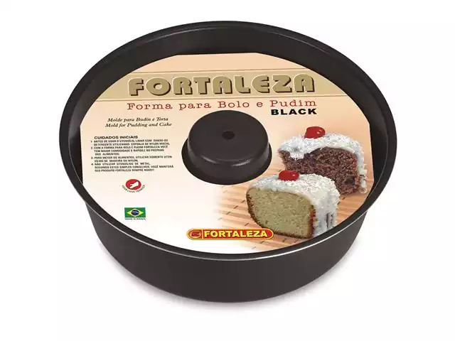 Forma Pudim Fortaleza (Tubo) Alta 24Cm Black