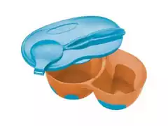 Marmita Infantil com Divisória e Colher Multikids Azul - 1