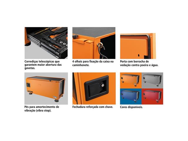 Caixa Ferramentas Tramontina PRO Pickup Box 500x1000x500mm 145 Peças - 2