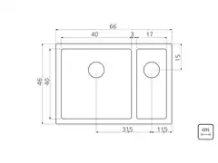 Cuba Dupla Tramontina Design Collection Quadrum em Aço Inox 66 x 46 cm - 3