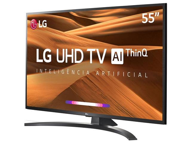 Smart TV LED 55" LG UHD 4K ThinQ AI TV HDR Ativo webOS 4.5 3HDMI 2USB ...