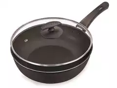 Frigideira Fortaleza Wok  Black com Tampa de Vidro 20"