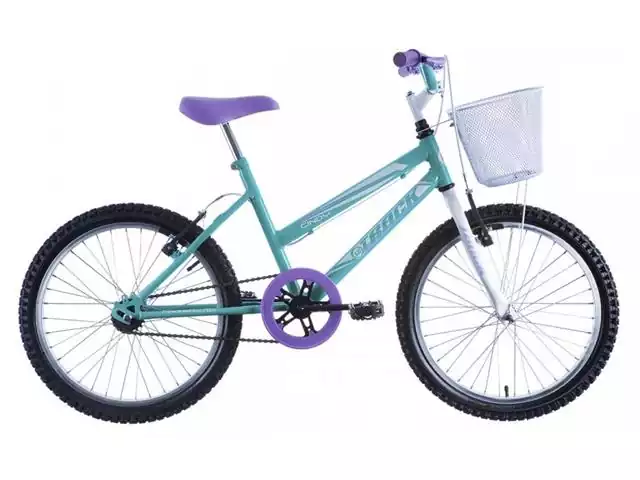 Bicicleta Juvenil Track Bikes Cindy com Cesta Aro 20 Branco e Azul