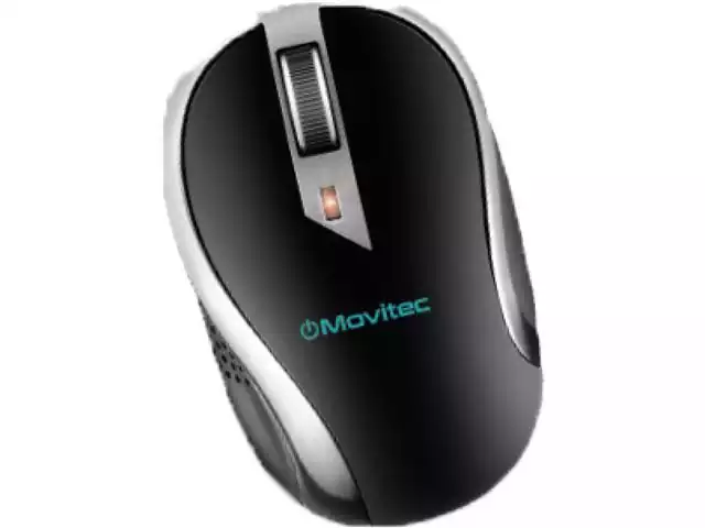 Mouse Sem Fio Movitec 1200 DPI Emborachado 2.4Ghz Preto e Cinza