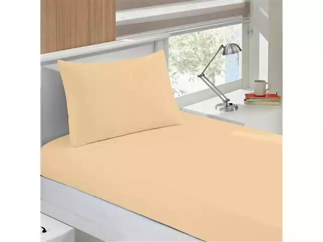 Lençol Solteiro Basic Rolinho Malha Liso Amarelo