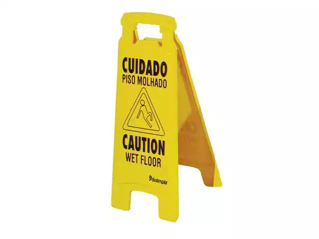 Placa Sinal Caution Wet Floor