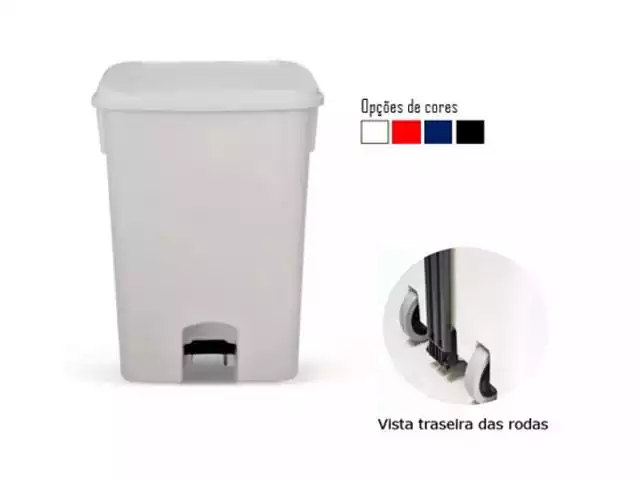 Coletor De Pedal 100 L Bralimpia Com Rodas