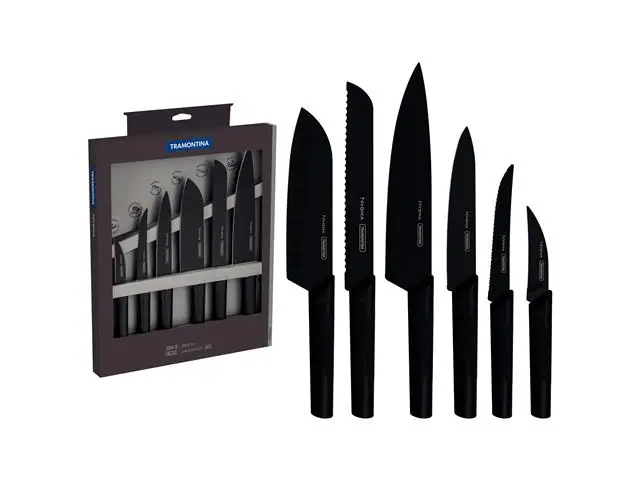 Jogo de Facas Tramontina Nygma Cabos Texturizados Preto 6 Peças