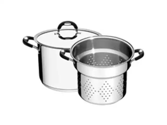 Jogo Cozi Pasta Tramontina Aço Inox Duo Silicone 2 Peças