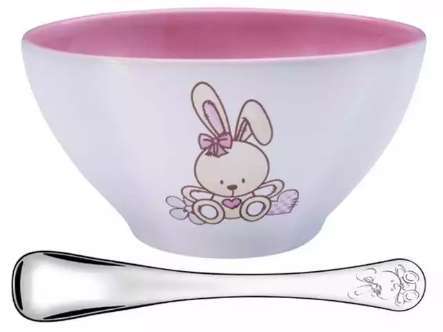 Jogo Porcelana Infantil Tramontina Le Petit Rosa 2 Peças