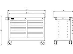 Bancada Móvel Tramontina PRO com 11 Gavetas - 4