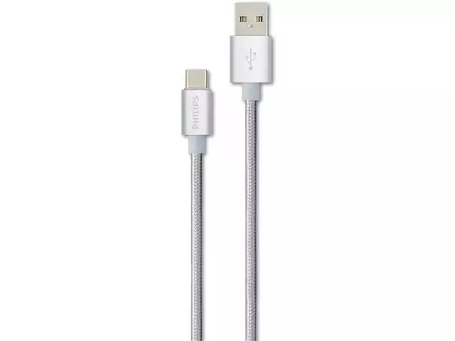 Cabo com Conector Philips Tipo USB para Tipo C Alumínio 120CM