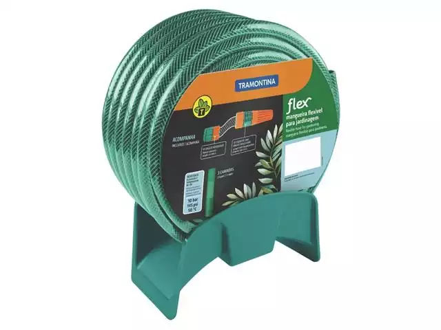 Mangueira Flex Tramontina Verde em PVC 3 Camadas Engates Rosqueado 25M