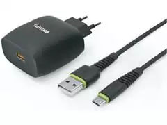 Kit Philips Carregador Super Rápido Qc3.0 + Cabo Micro USB - 0