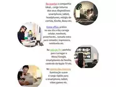 Luminária Abajur 2 Portas USB e Tomada Extra Bivolt - 3