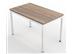 Mesa Retangular Trave Tampo Madeirado e estrutura Branca 140x60 - 0