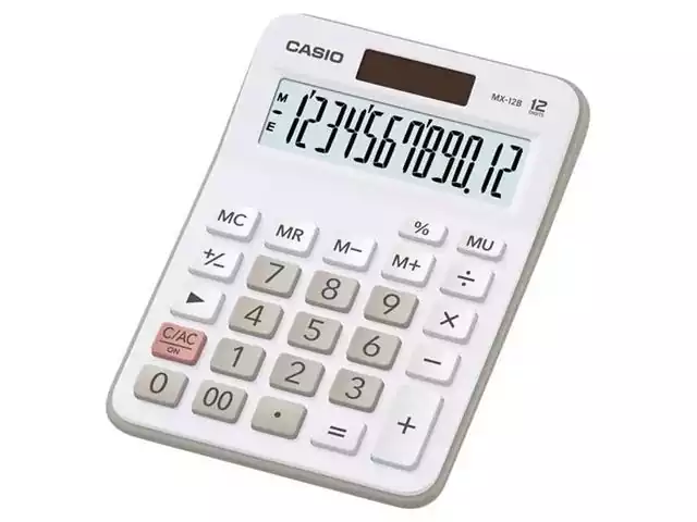 Calculadora Digital Portátil Casio MX-12B Branca