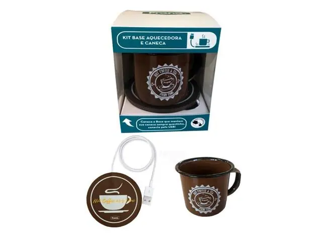 Base para Aquecer Xícara Prana Conexão USB + Caneca