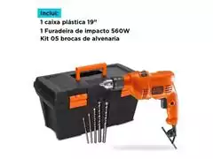 Furadeira de Impacto 3/8" Black&Decker 5 Brocas e Caixa 19" 560W - 2